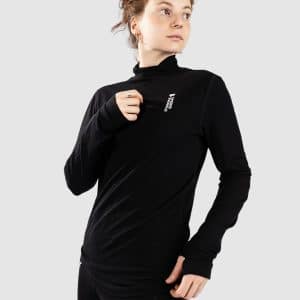 Mons Royale Merino Cascade Flex Mock Neck Funktionsshirt black