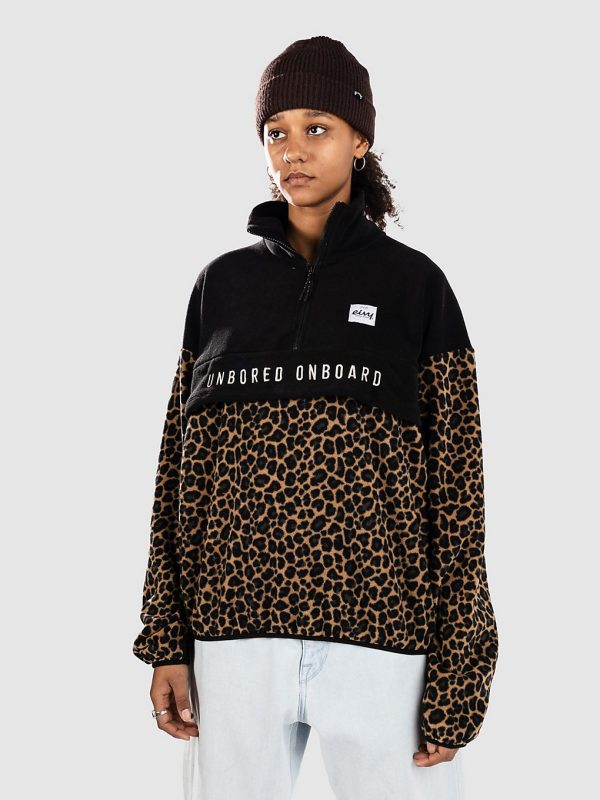 Eivy Ball Fleece Isolationsjacke black / leopard