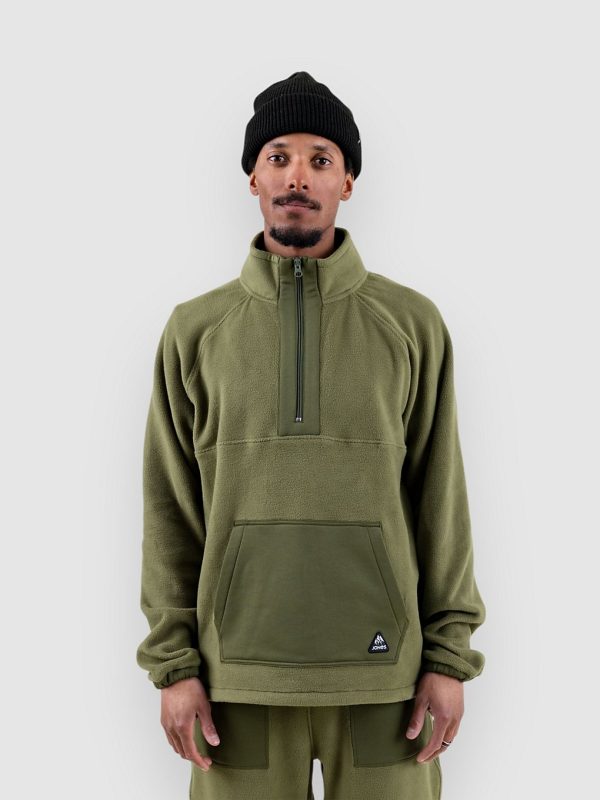 Jones Snowboards Lodge Half Zip Rec Fleecejacke moss green