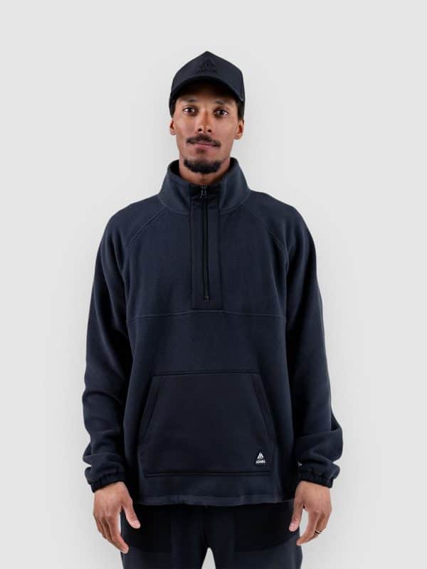 Jones Snowboards Lodge Half Zip Rec Fleecejacke stealth black