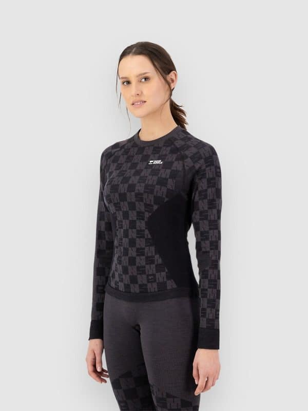 Mons Royale Ascender Merino Funktionsshirt forged iron / black