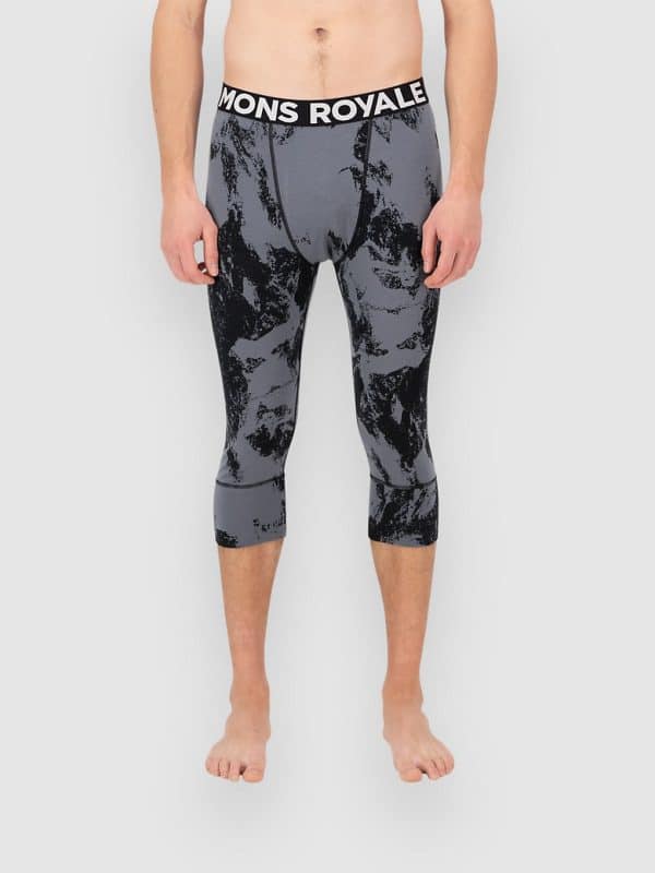 Mons Royale Merino Cascade Flex 3/4 Legging Funktionshose mtn pixel grey