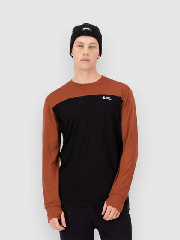 Mons Royale Yotei Merino Funktionsshirt sienna / black