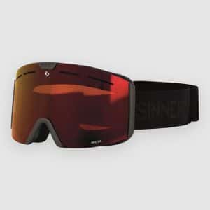 Sinner Arc Matte Black Goggle dbl full red mirror vent