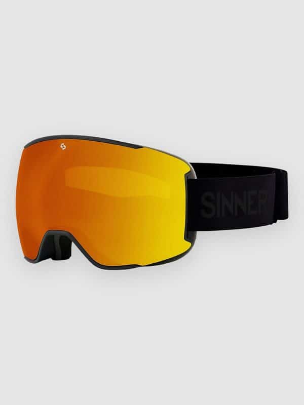 Sinner Snowflake Matte Black (+ Bonus Lens) Goggle dbl full ornge mirror vnt