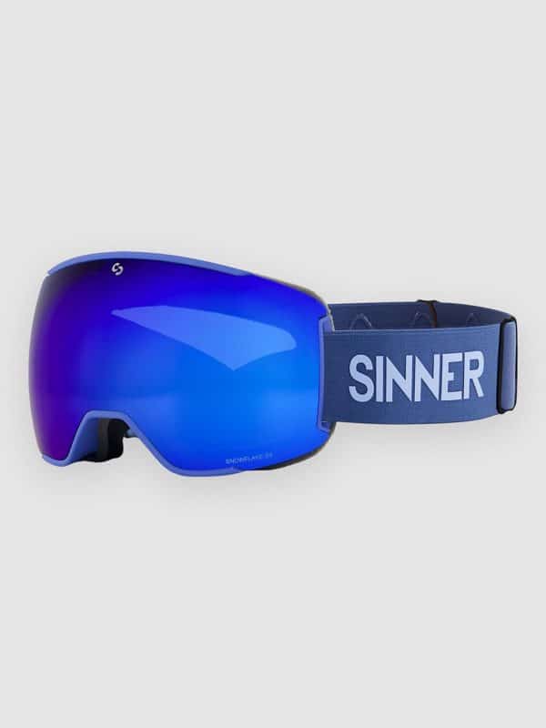 Sinner Snowflake Matte Navy Blue (+ Bonus Lens) Goggle double full blu mrror vnt