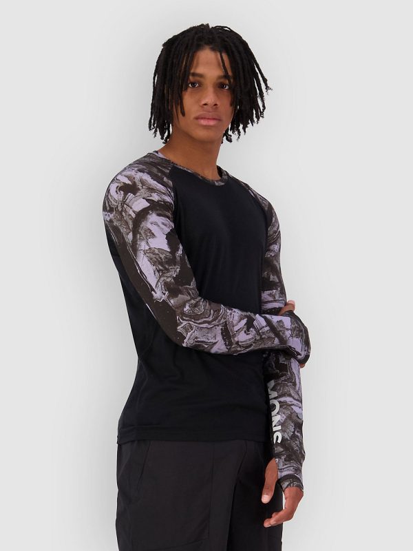 Mons Royale Temple Merino Long Sleeve Funktionsshirt rock camo  /  black