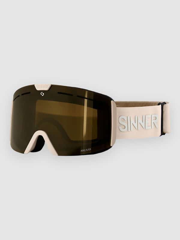 Sinner Arc S Matte Light Grey Goggle double full gld mrror vnt